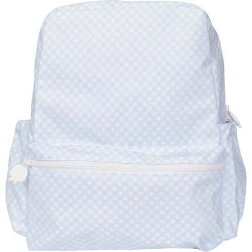 The Large Backpack, Blue Gingham - Apple of My Isla | Maisonette