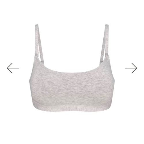 COTTON JERSEY MATERNITY NURSING SCOOP BRALETTE | LIGHT HEATHER GREY | SKIMS