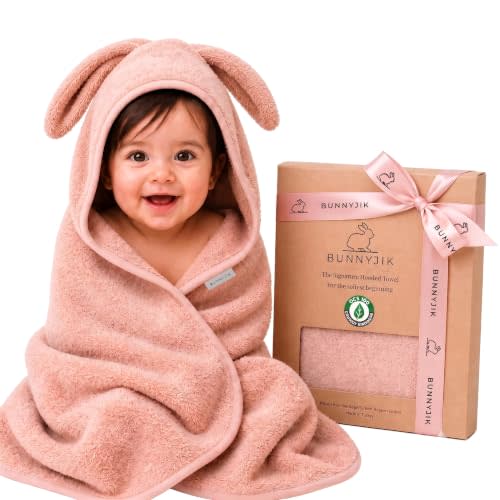 Turkish Organic Cotton Hooded Towels - Heritage Aegean Cotton, Organic Thick Bath Towels for Newborn, Best New Born Baby Girls Gift 30×30” Newborn Fit (0–12 Months)