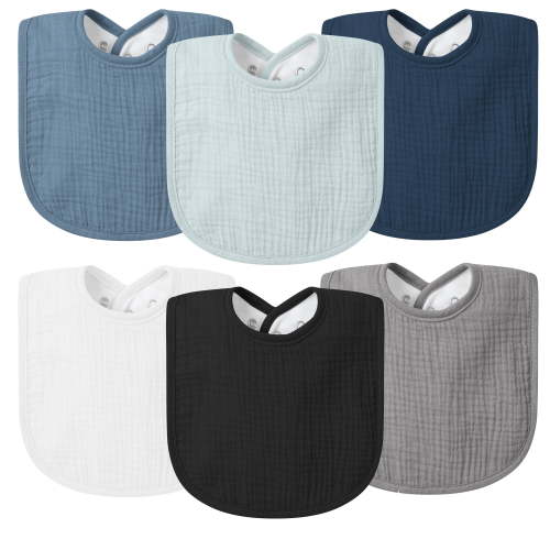 VOMARHUG Baby Muslin Bibs for Boys Girls,Organic Muslin Baby Bib for Drooling and Teething, Soft Bandana Drool Bibs 6 Pack