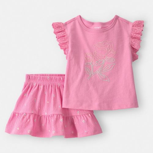Baby Girl Carter's 2-Piece Floral Top & Skort Set