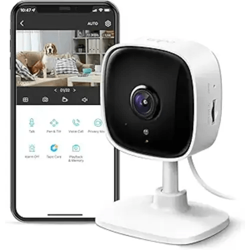 TP-Link Tapo 1080P Indoor Security Camera for Baby Monitor, Dog Camera w/Motion Detection, 2-Way Audio Siren, Night Vision, Cloud & SD Card Storage, Works w/Alexa & Google Home (Tapo C100)