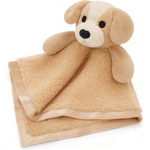Dog Loveys for Babies 14" Baby Security Blanket Soft Snuggle Toy for Girls Boys Newborns, Puppy Dog Stuffed Animal Blanket, Ideal Baby Essential Gift