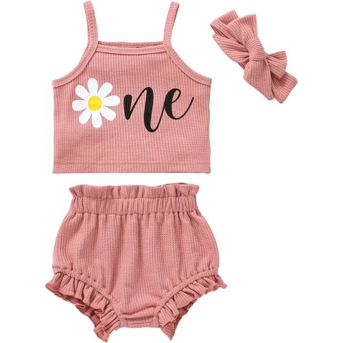 LIOMENGZI Baby Girl Summer Clothes Baby Girl Outfit Flower Print T Shirt Top Elastic Waist Short Infant Newborn Clothing Set
