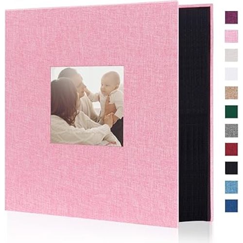 Artmag Fabric Photo Album 4x6 600 Large Capacity for Family Wedding Anniversary Linen Album Holds 600 Horizontal and Vertical Photos (600 Pockets, Pink)