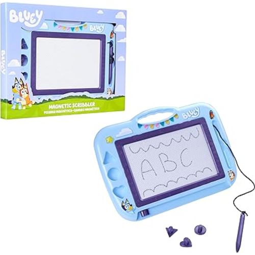 Bluey Magnetic Drawing Board for Kids, Magic Scribbler Educational Learning Toy, Doodle Pad with Stamps Toddler Learning Activities - Fun Gifts for Kids