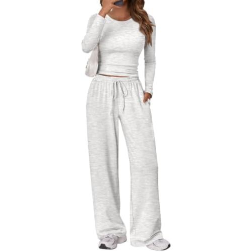 Trendy Queen Women's 2 Piece Outfits 2026 Fall Lounge Set with Pockets