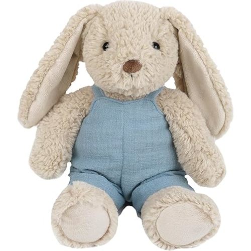 MON AMI Bramble Bunny 12-Inch Stuffed Rabbit for Boys & Girls | Soft Bunny Plush Toy with Overalls | Easter Playtime Companion | Nursery Décor for All Ages