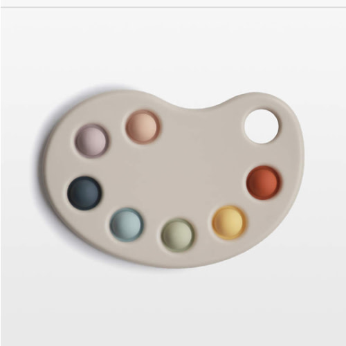 Mushie Silicone Paint Palette Baby Press Toy