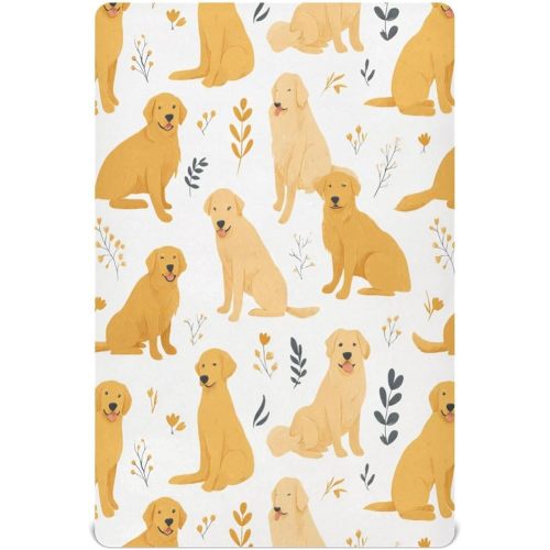 Caikeny Fitted Crib Sheet for Boys Girls Pomeranian German Spitz Dog Baby Crib Sheets Puppy Bassinet Sheets Crib Mattress Bed Sheets for Toddler Newborn Infant 27 x 39 in