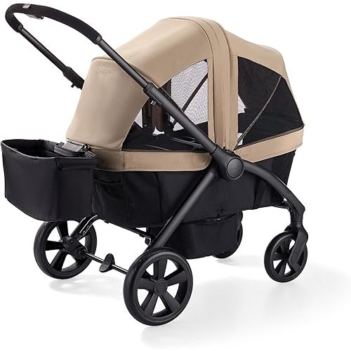 Graco Ready2Roll Stroller Wagon - All-Terrain Stroller Wagon for 2 Kids, Compact Folding Wagon, Accepts Infant Car Seats