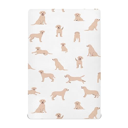 Labrador Retriever Dog Toddler Baby Sheets for Crib, Neutral Mini Crib Mattress Sheets Fitted, Soft & Breathable 52 * 28 * 9In