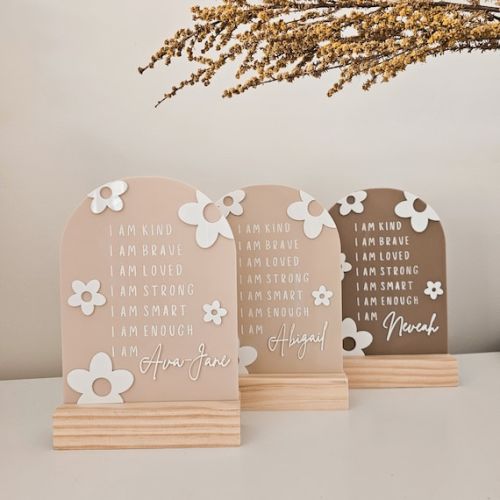 Personalised Daisy Flower Affirmation Arch by Evelet Designs, Customisable Kids Room Decor Baby Nursery Acrylic Arch Affirmations - Etsy