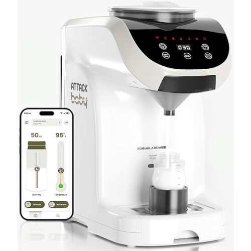 Formula Maker Machine - Upgraded Accurate Wifi Formula Dispenser with Inbuilt Sensors to Prevent Malnutrition - Instant Heating & Automatic Mixing - Quick Warm Bottle (Smart (App Control))