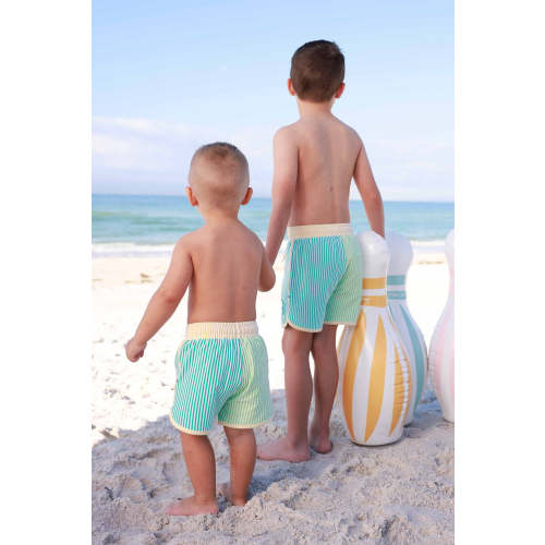 Boy's Swim Trunks | Multi-Color Seersucker 0-3 Months