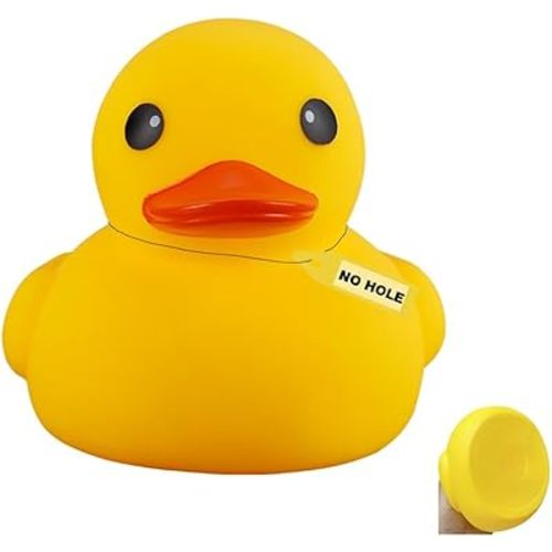 7.2Inch No Hole Yellow Rubber Ducks Large Bath Duck Toys for Toddlers Boys Girls,Mold Free Yellow Ducky in Bulk Huge Ducks Baby Shower Duck Decorations Party Favors