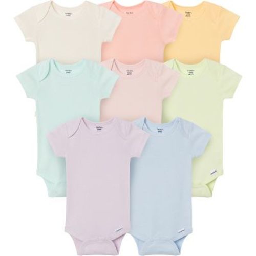 Gerber Baby 8-Pack Short Sleeve Bodysuits, Rainbow, Newborn