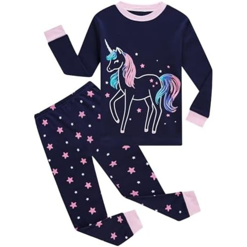 Little bety Girls Pajamas Toddlers Cotton Longsleeve Sleepwear 18M-16Year