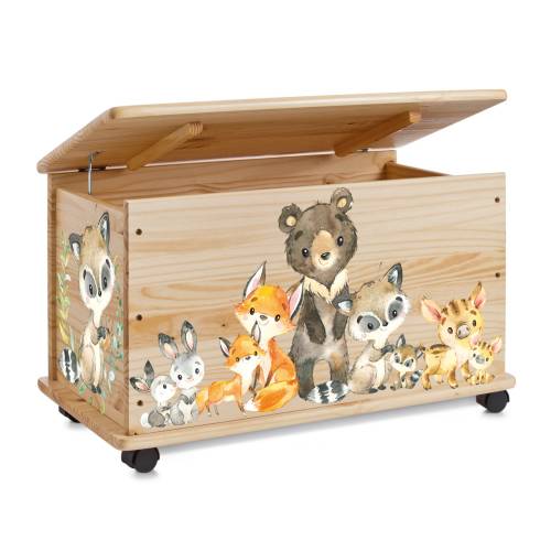 Toy box forest walk - toy box wooden box children's room decoration customizable