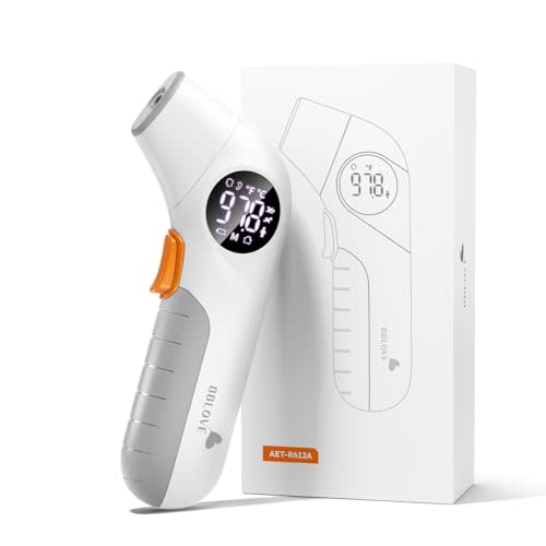 BBLOVE Baby Thermometer for Infants, No-Touch Forehead and Ear Thermometer with Fever Alarm, Fast Accuracy Digital Thermometer for Adults and Kids, 3 Age Modes, Object Modes