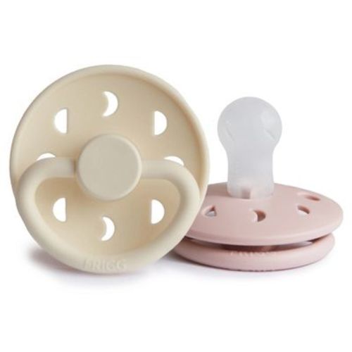 FRIGG Moon Silicone Pacifier 2-Pack Blush/Cream 0-6 months