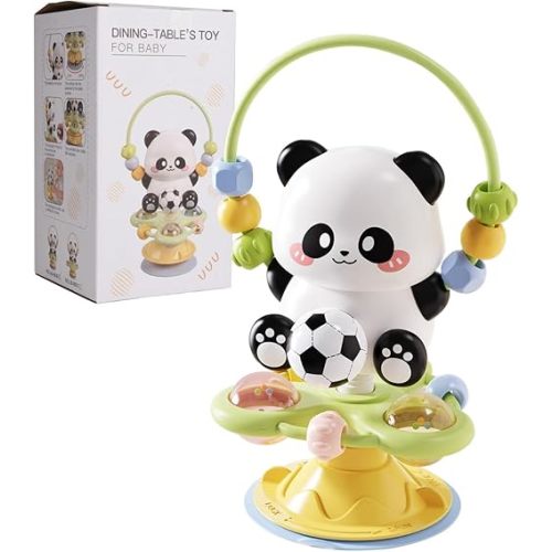 Baby Toy, Panda Suction Cup High Chair Table Soother, Grip and Spin Toy, Interactive Development, Suitable for 10-36 Months, Baby Gift, Excellent Birthday Present Choice