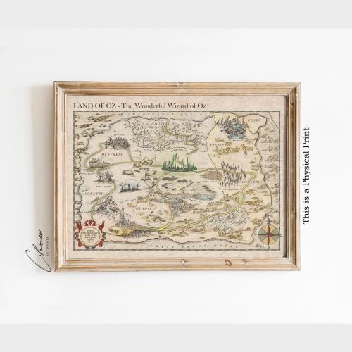 Land of Oz Map PHYSICAL Poster