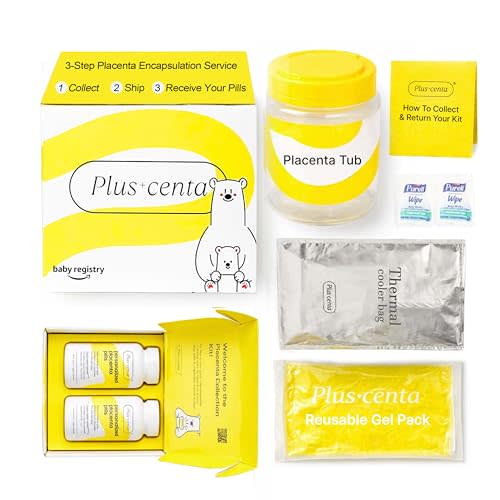 Pluscenta Placenta Encapsulation Kit - Postpartum Recovery Kit for New Mom Essentials - Breastfeeding Friendly Stress Support Supplement