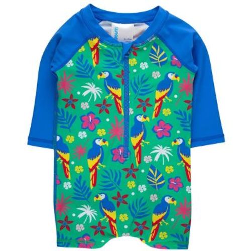 RuggedButts Baby Boys Long Sleeve One Piece Rash Guard - Parrot Palms, 3-6m