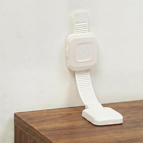 YEYA Upgraded No Drill Furniture Anchors for Baby Proofing, Anti-Tip Adjustable Straps, 4 Pack