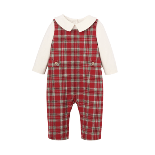 Holiday Red Tartan Jon Jon and Shirt Set
