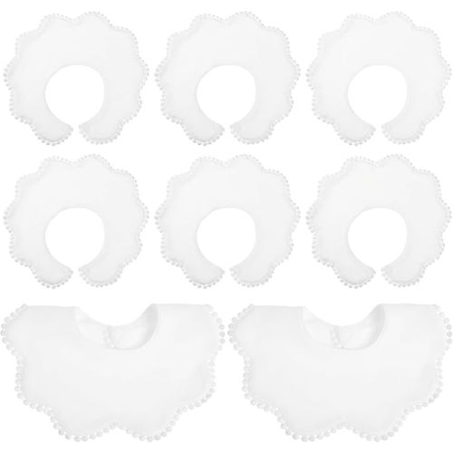 JenPen White Bibs for Baby Girl Bandana Muslin 360 Bibs Baby Bandana Drool for Girl Set for Teething Toddler