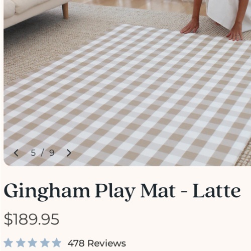 Gingham Play Mat - Latte – Munchkin & Bear