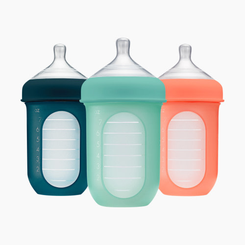 Boon Nursh Silicone Pouch Bottles, 3-Pack - Mint, 8oz