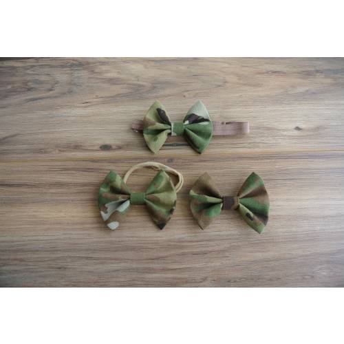 OCP Air Force, Space Force, Army 4" bow on nylon, elastic headbands for baby girl, Alligator Clips for adult or child, Military Homecoming
