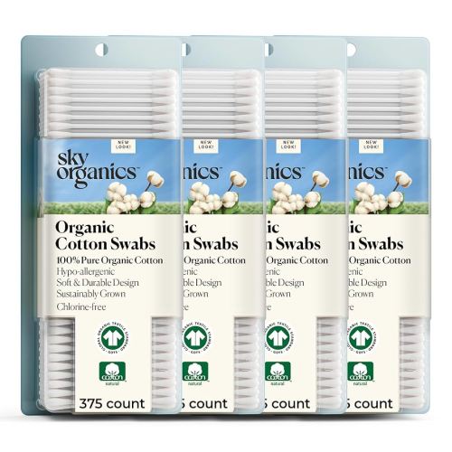 Sky Organics - Organic Cotton Swabs, 1500 ct. - Ultra Soft Tips - Strong & Durable - Hypoallergenic - Chlorine Free - Sustainable - Natural, Vegan & Cruelty Free - Skin Care & Self Care w ebook