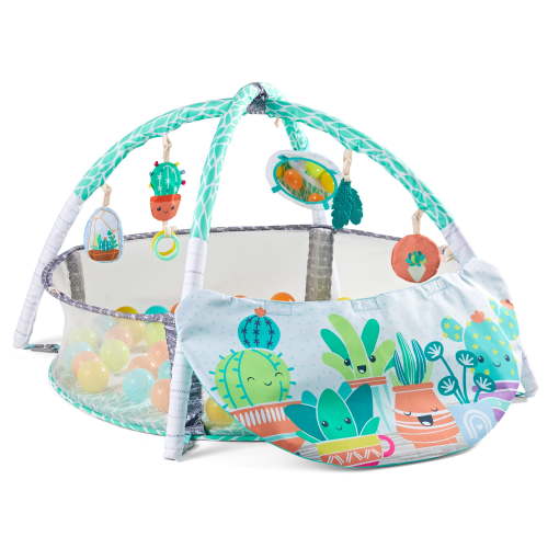 Infantino 4-in-1 Jumbo Baby Activity Gym with Ball Pit, 6-12 Months, Green Succulent