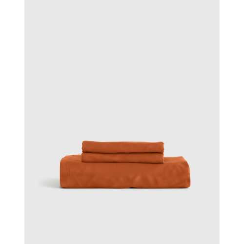 Bamboo Fitted Sheet Set in Terracotta
