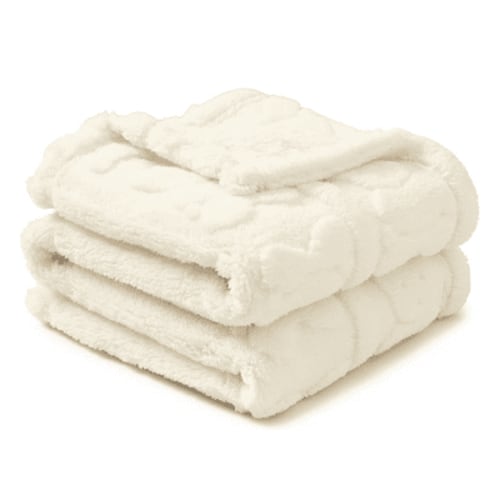 CREVENT Soft Warm Sherpa Bear Baby Blanket for Girls Boys,for Infant Toddler Crib Stroller Nursery Bed,30''×40'',Ivory Bear
