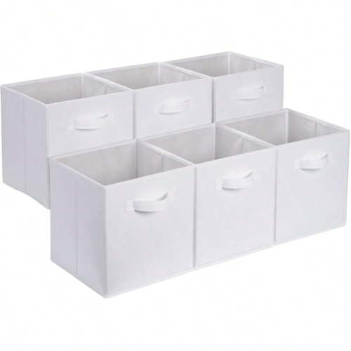 6 Pack Foldable Storage Bins, 13x13x13 Fabric Cube Organizer for Closet & Shelves