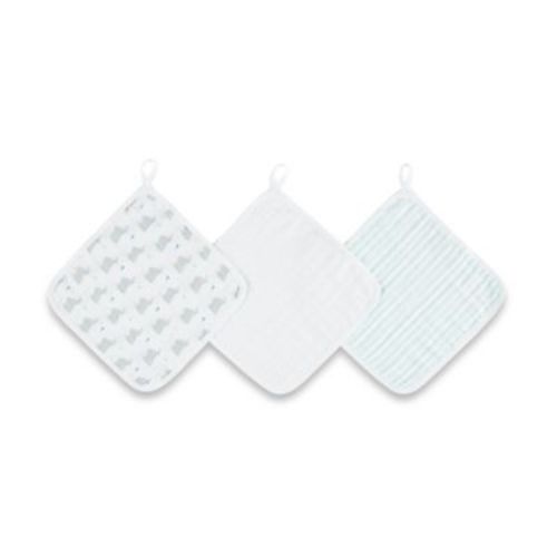 aden + anais™ essentials 3-Pack Washcloth Set in Baby Star - GREY - 3 PACK