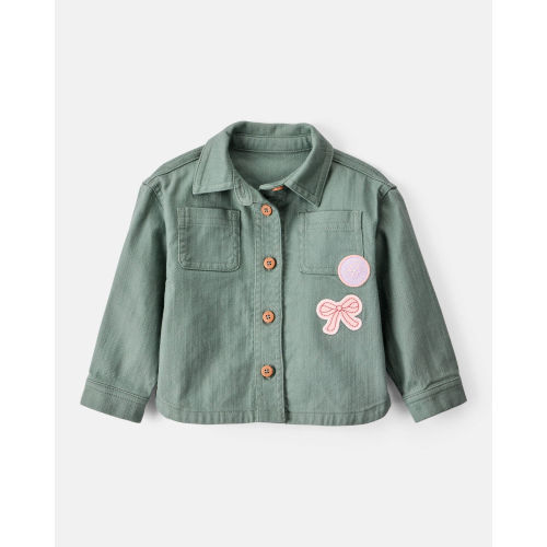 Baby Girl Patchwork Cotton Long-Sleeve Utility Fashion Jacket - Green - Carter's | Carter's