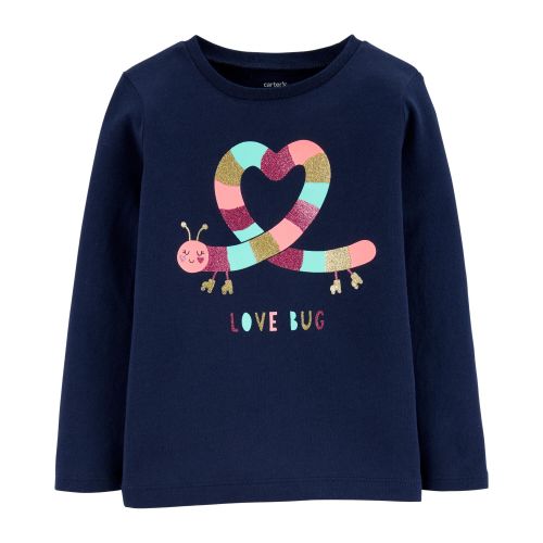 Glitter Love Bug Jersey Tee - 3M - Navy