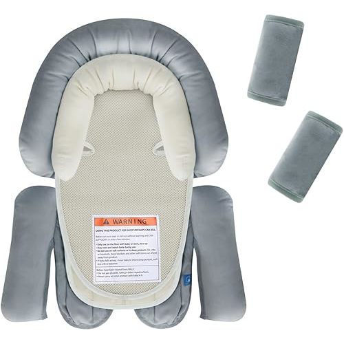 COOLBEBE Upgraded 3-in-1 Babybody Support & Strap Covers Set for Newborn Infant - Extra Soft Car Seat Insert Cushion Pad, Perfect for Carseats, Strollers, Swing