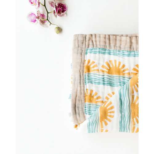 Sun + Wave Sand Trim – Limited Release Organic Baby Blanket | Coca + B – Coca + B.
