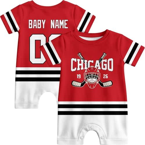 KREDE Baby Romper Custom Baby Clothes with Name Number Personalized Bodysuit for Baby Boys Girls