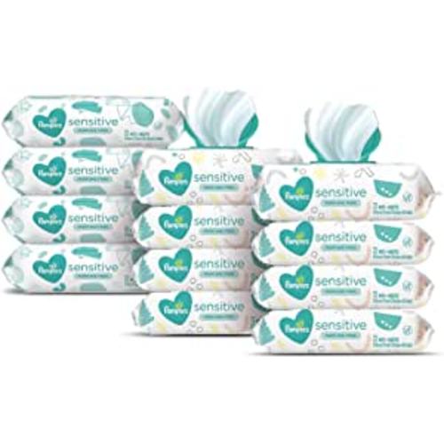 Amazon.com: Baby Wipes, Pampers Sensitive Water Based Baby Diaper Wipes, Hypoallergenic and Unscented, 8 Pop-Top Packs with 4 Refill Packs for Dispenser Tub, 864 Total Wipes (Packaging May Vary) : Health & Household