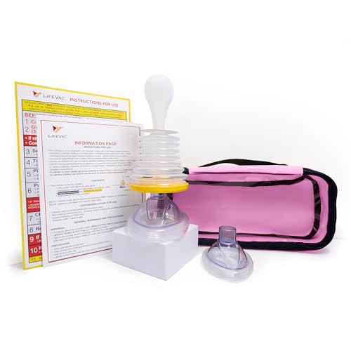LifeVac Pink Travel Kit - Portable Suction Rescue Device, First Aid Kit for Kids and Adults, Portable Airway Suction Device for Children and Adults