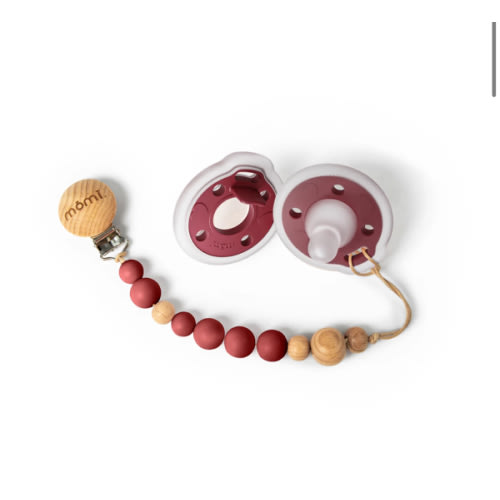mōmi babypace pacifier gift set - cranberry
