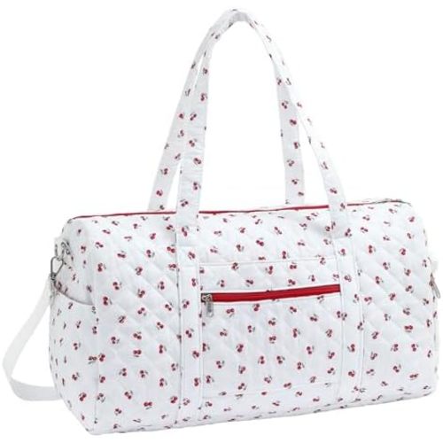Duffle Bag, Gym Bag for Women, Quilted Duffle Bags, Travel Large Capacity Floral Weekender Bags